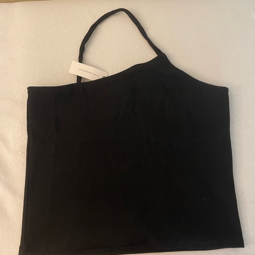 Black one shoulder anthropologie crop top